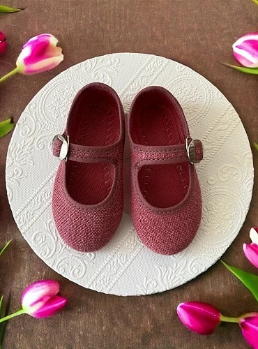 Plum colored linen Mary Jane