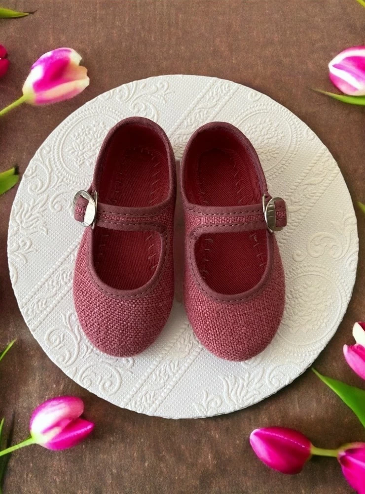 Plum colored linen Mary Jane