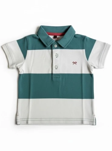 Polo bebé niño rayas turquesa