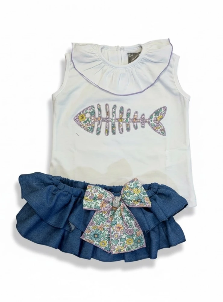 Raspa collection t-shirt and ruffled panties set