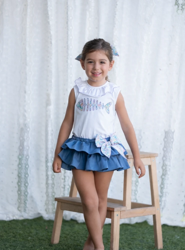 Raspa collection t-shirt and ruffled panties set