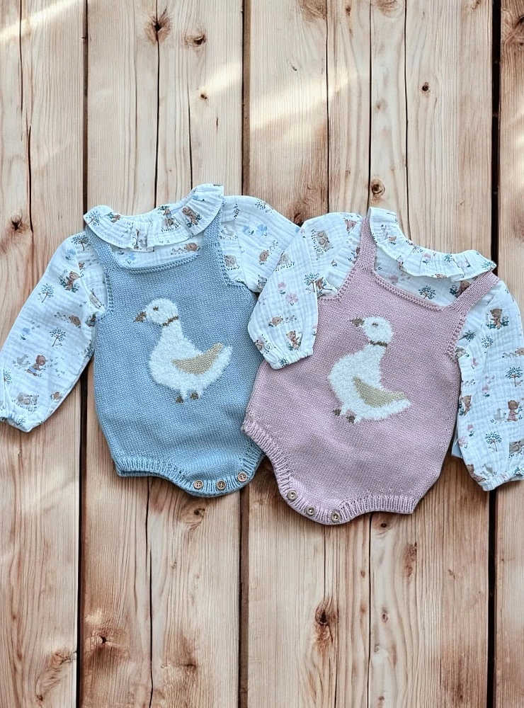 Romper and blouse set in two colors Muslin collection