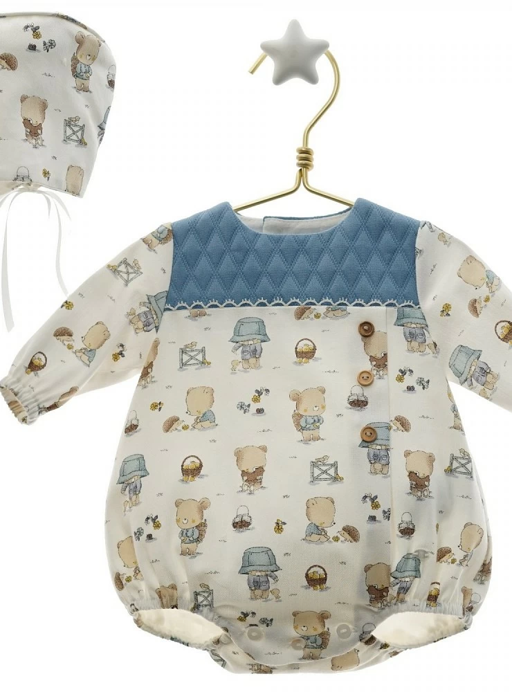 Romper and hood for boy Annika Collection