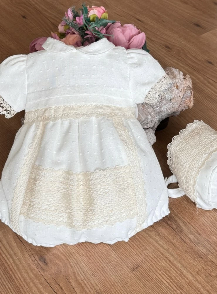 Romper and hood set for Caramel Family ceremony