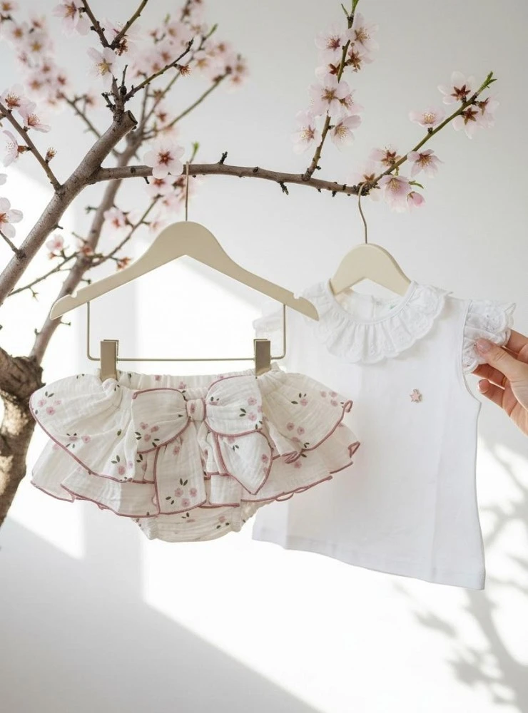 Rosse ruffled shirt and panties set