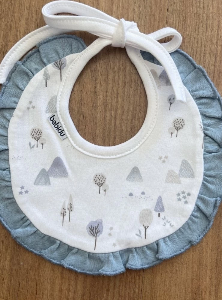 Round bib with ruffle unisex Lovely Collection