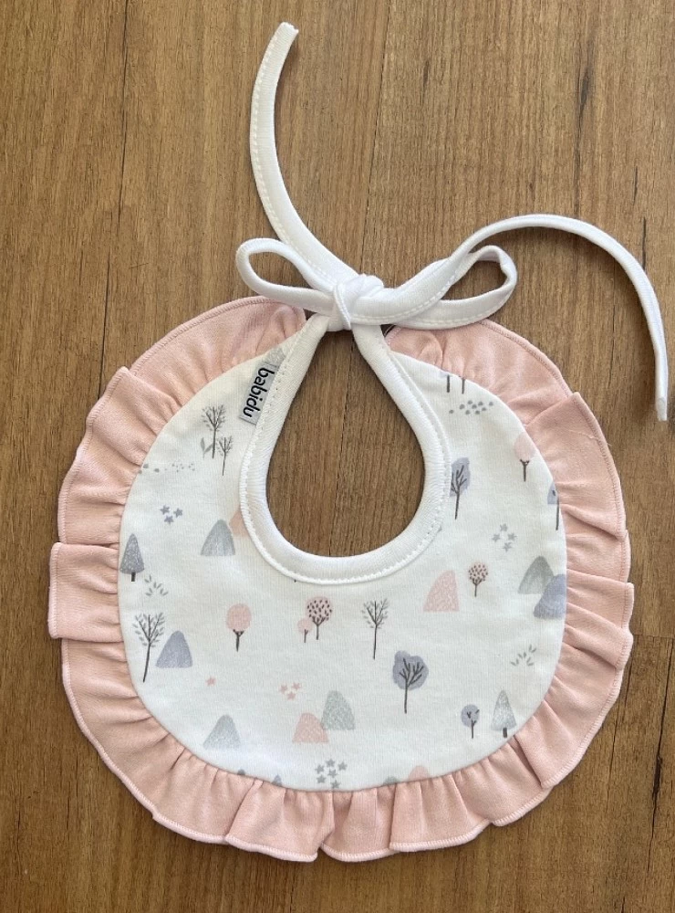 Round bib with ruffle unisex Lovely Collection