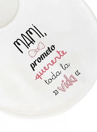 Round terry bib with funny phrase