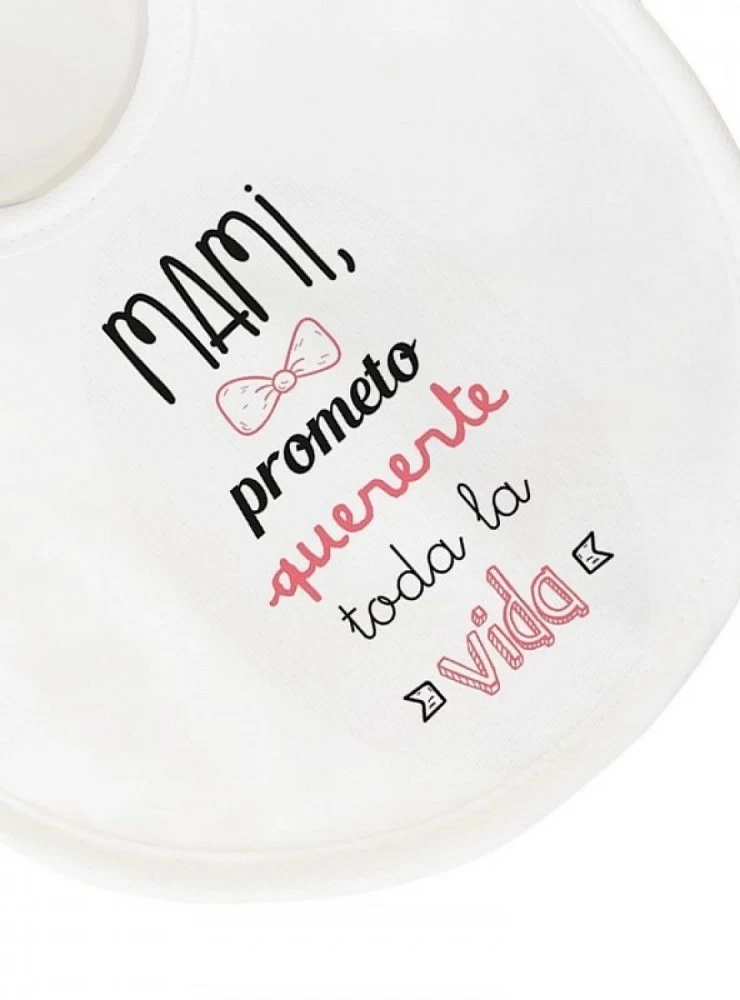 Round terry bib with funny phrase