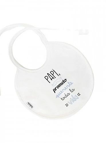 Round terry bib with funny phrase