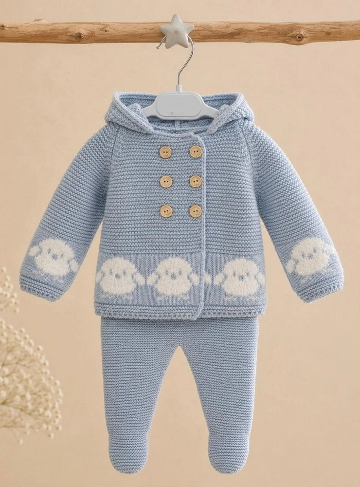 San Francisco hooded baby knit set