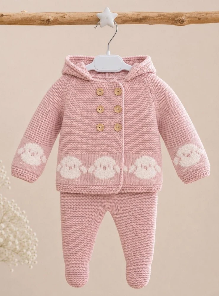 San Francisco hooded baby knit set