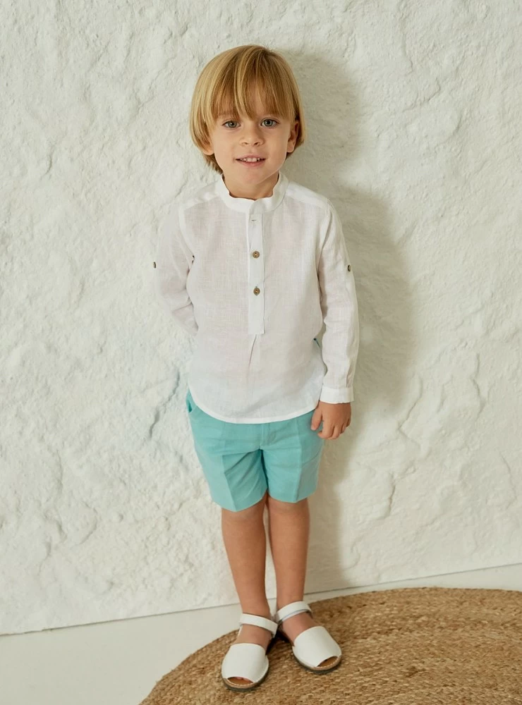 Set for boy green shirt and pants. Farm Collection