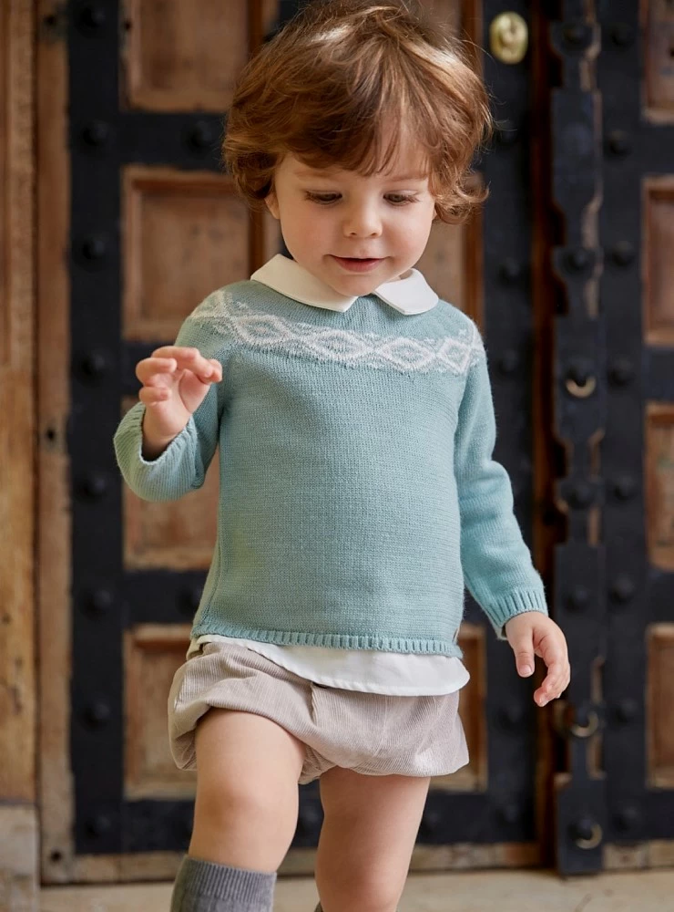 Set for boy Sweater and shorts Moss collection