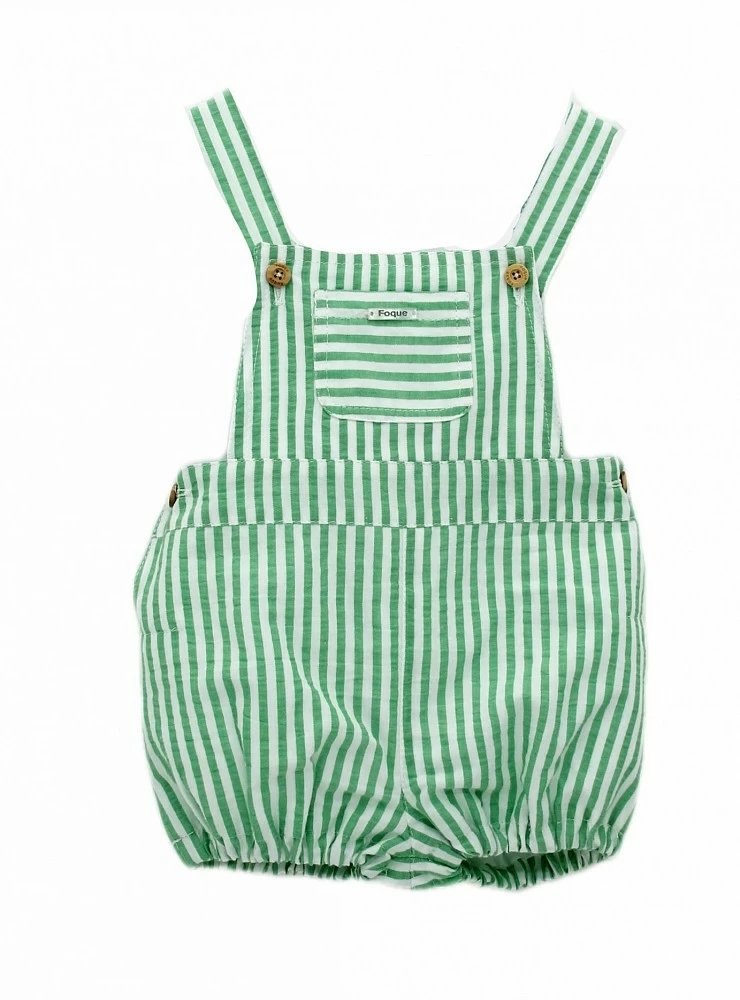 Set for boy. Striped overalls and blouse.