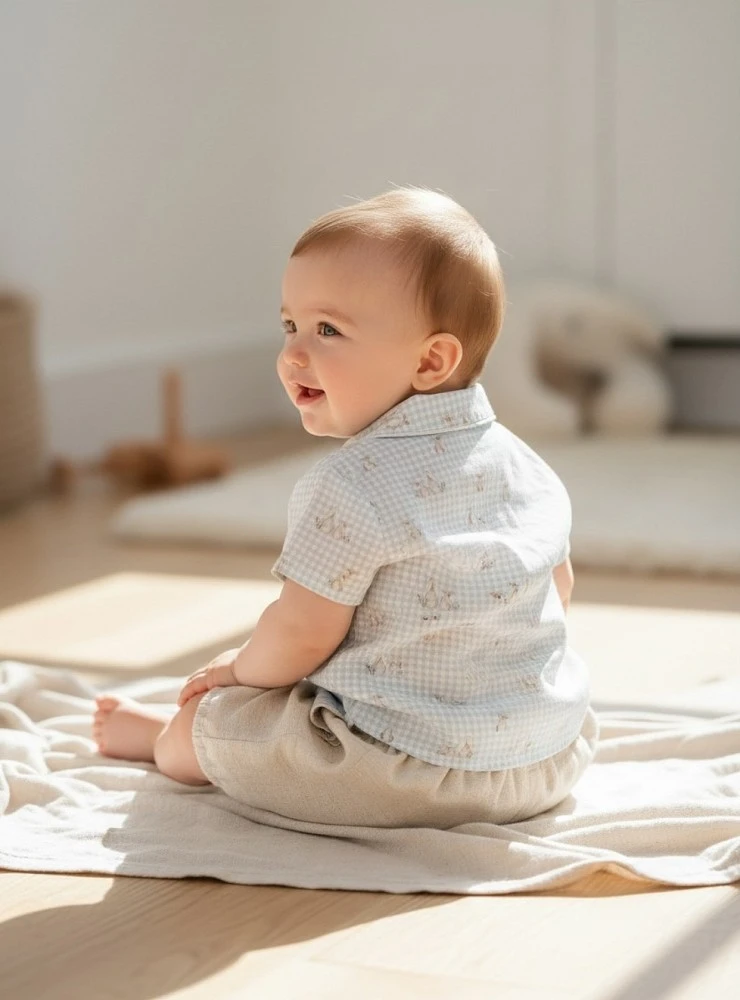 Shirt and bloomer set for boys, Clay collection