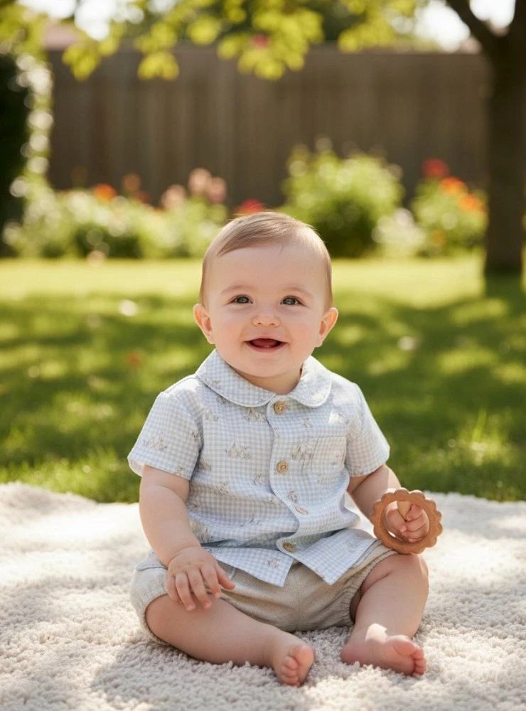 Shirt and bloomer set for boys, Clay collection