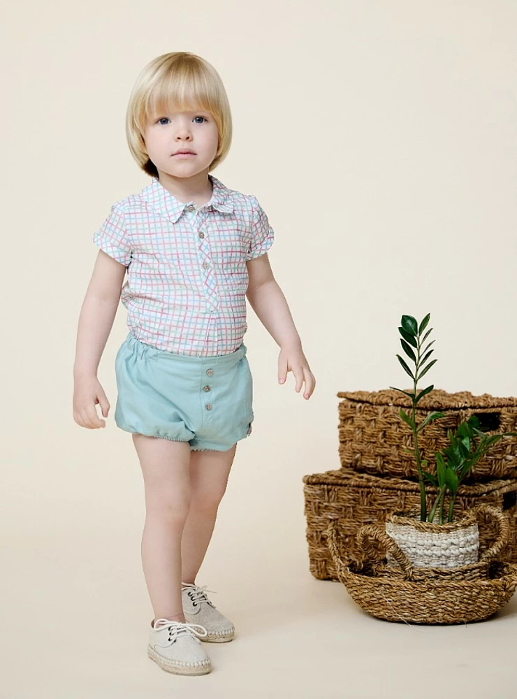 Shirt and bloomers for boys Prune Collection