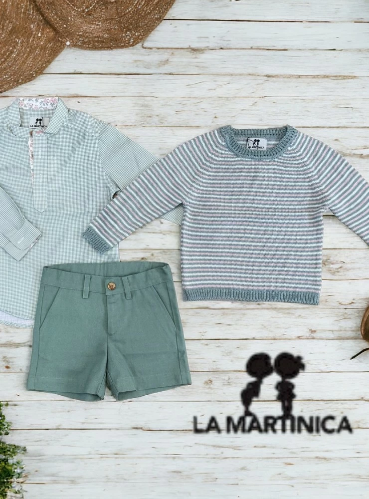 Shirt with pants and sweater from La Martinica Kids & Baby Collection