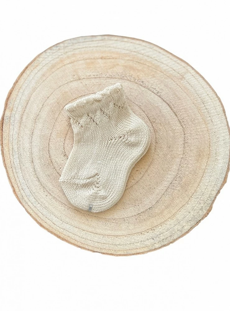 Special champagne color sock for baptism or dress