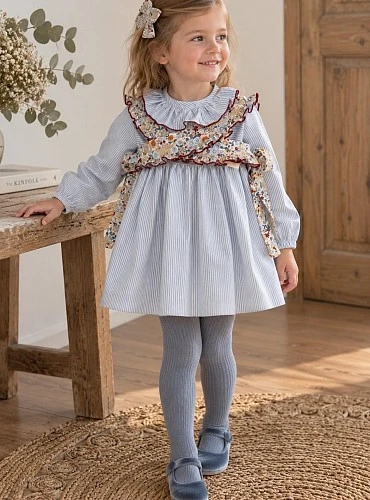 Striped and floral baby romper and bloomers set from the Preppy Snowflake Collection