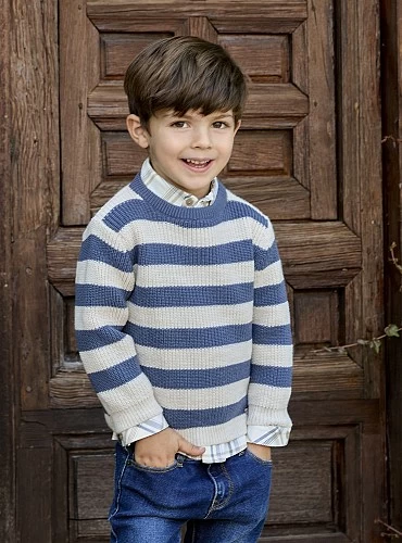 Striped children's sweater from the Leicester collection