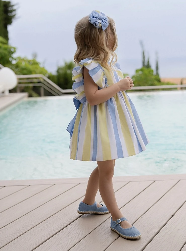 Striped dress for girls in various shades.