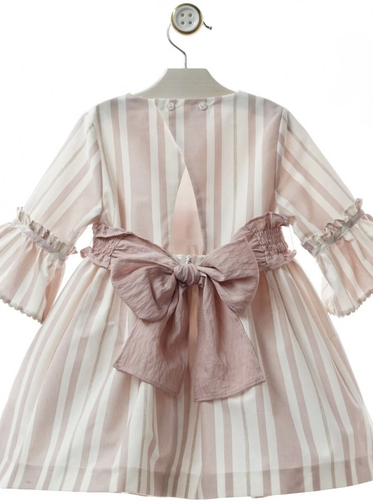Striped dress with half sleeves, Porcelain collection
