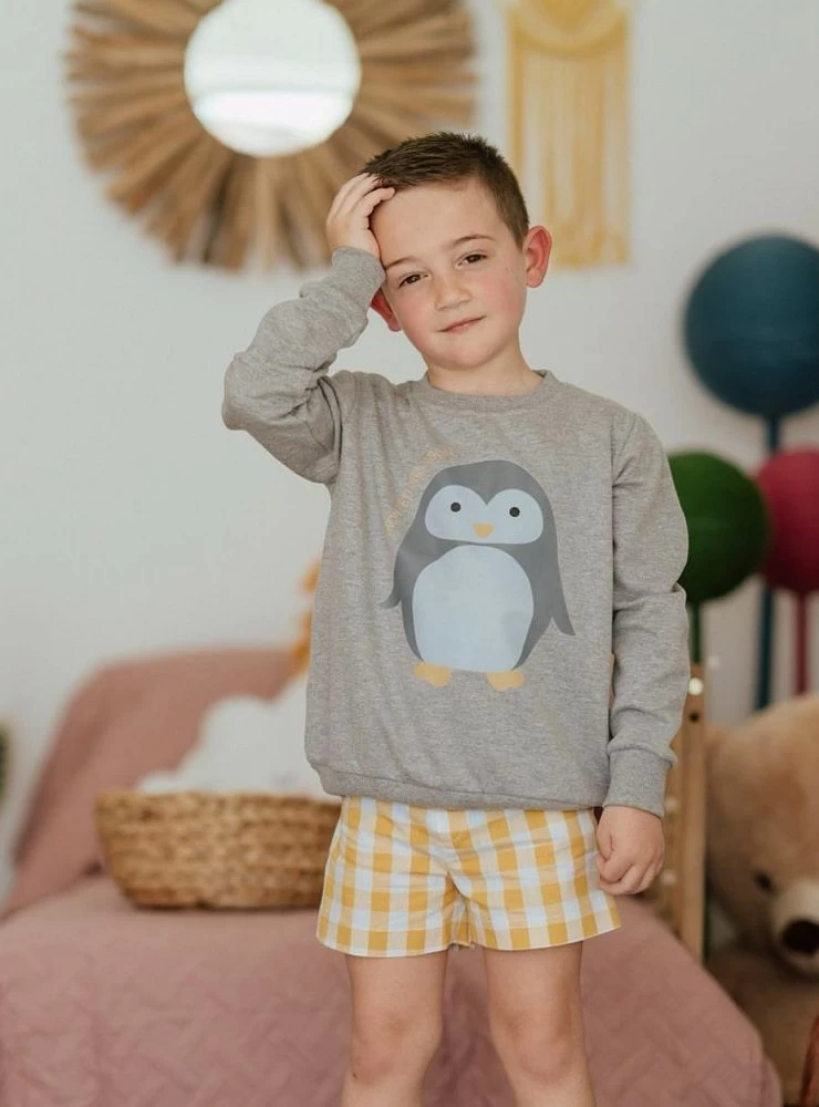 Sudadera para niño Colección Pingüino de Mon Petit Bonbon