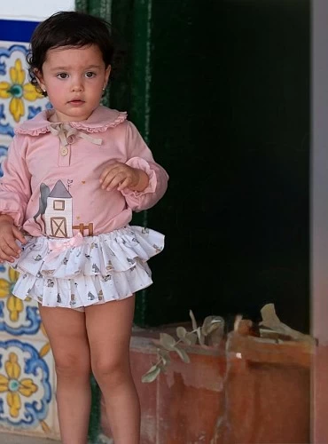 Sudadera y braguita para niña colección Granja de Pio Pio