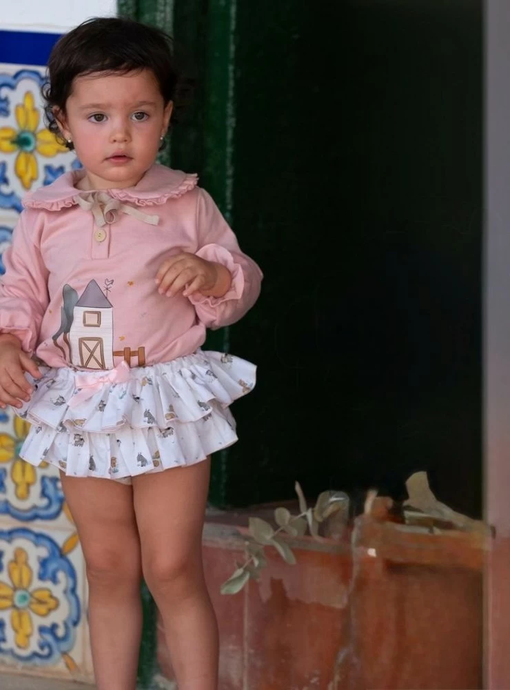 Sudadera y braguita para niña colección Granja de Pio Pio