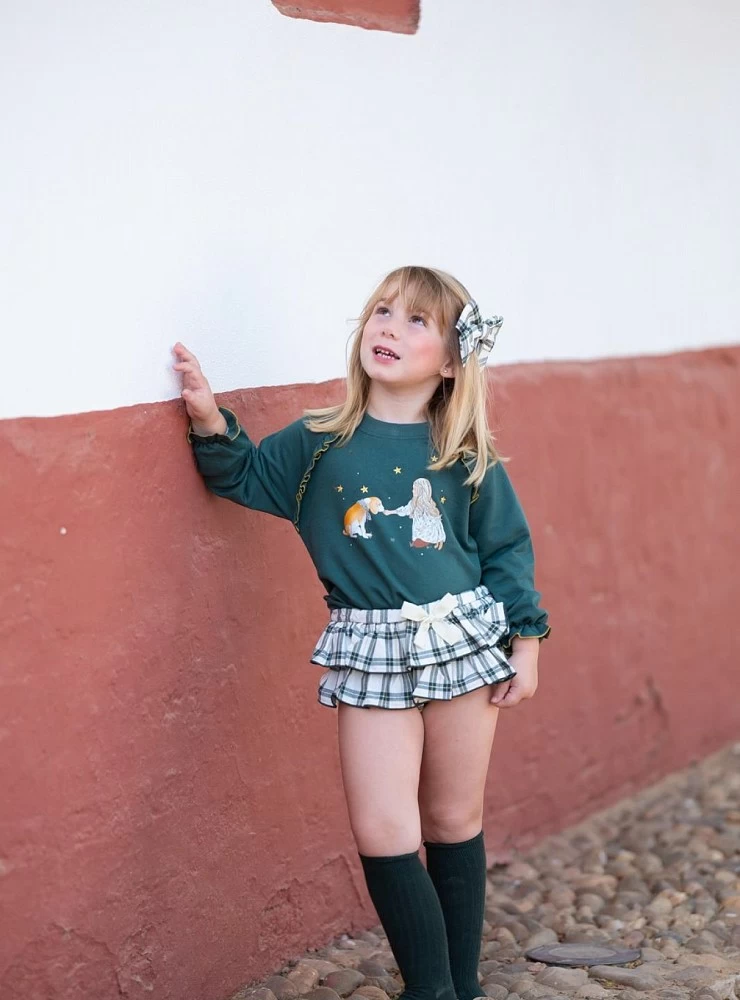 Sudadera y braguita para niña colección Olimpia de Mon Petit Bonbon