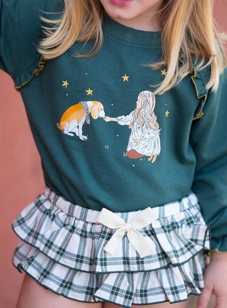 Sudadera y braguita para niña colección Olimpia de Mon Petit Bonbon