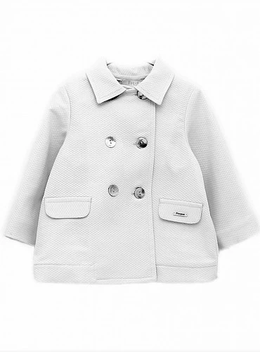 Summer boy's coat. Foque white piqué