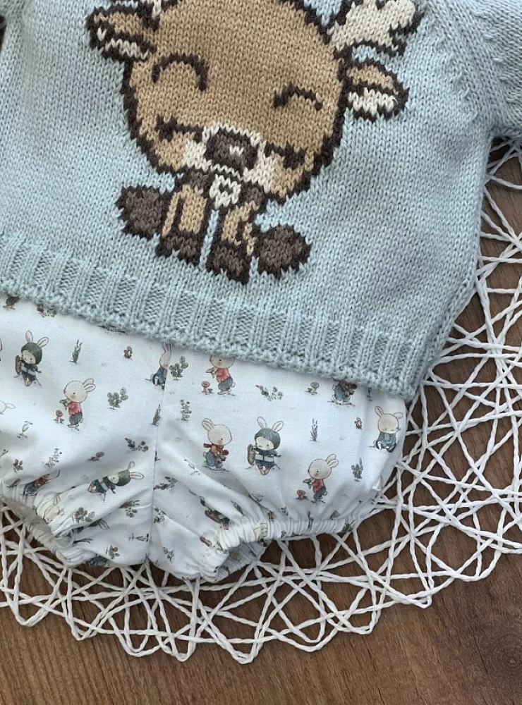 Sweater and panty set for baby boy, Silvestre collection