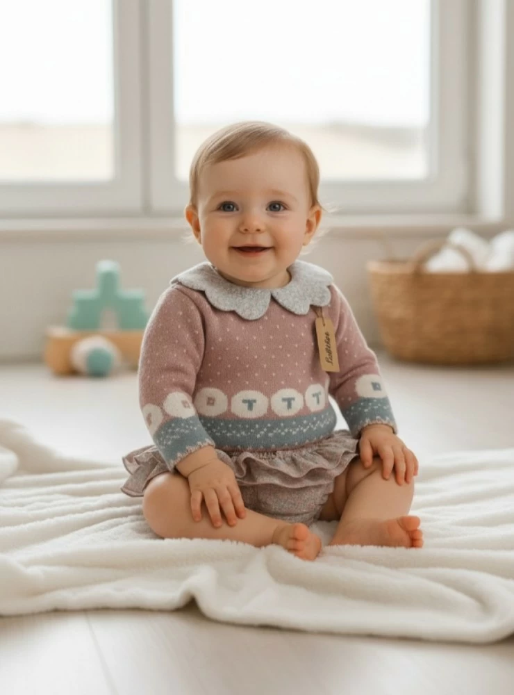 Sweater and panty set for girls from the Borreguito collection by Lolittos