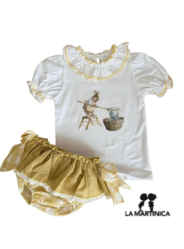 T-shirt and panties with ruffles Bambú Collection from La Martinica