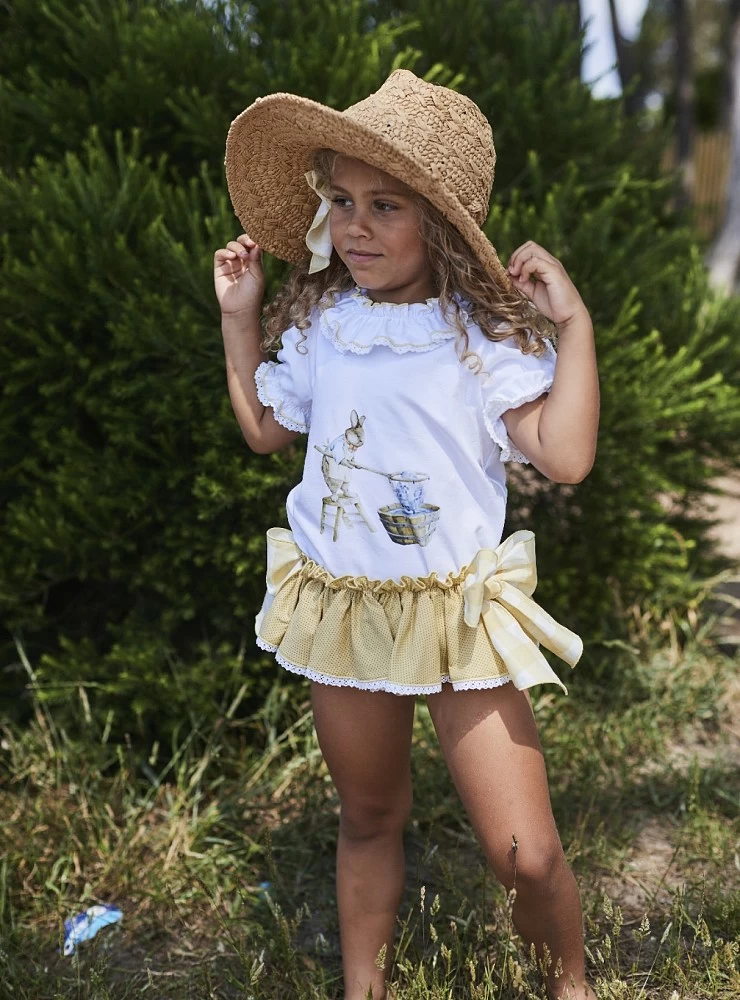 T-shirt and panties with ruffles Bambú Collection from La Martinica