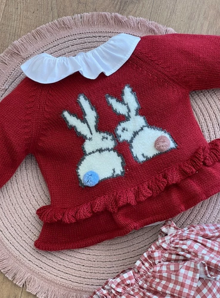 Three-piece baby girl set Bunnies Collection