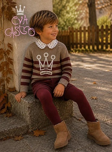 Three-piece burgundy children's outfit – Eva Castro