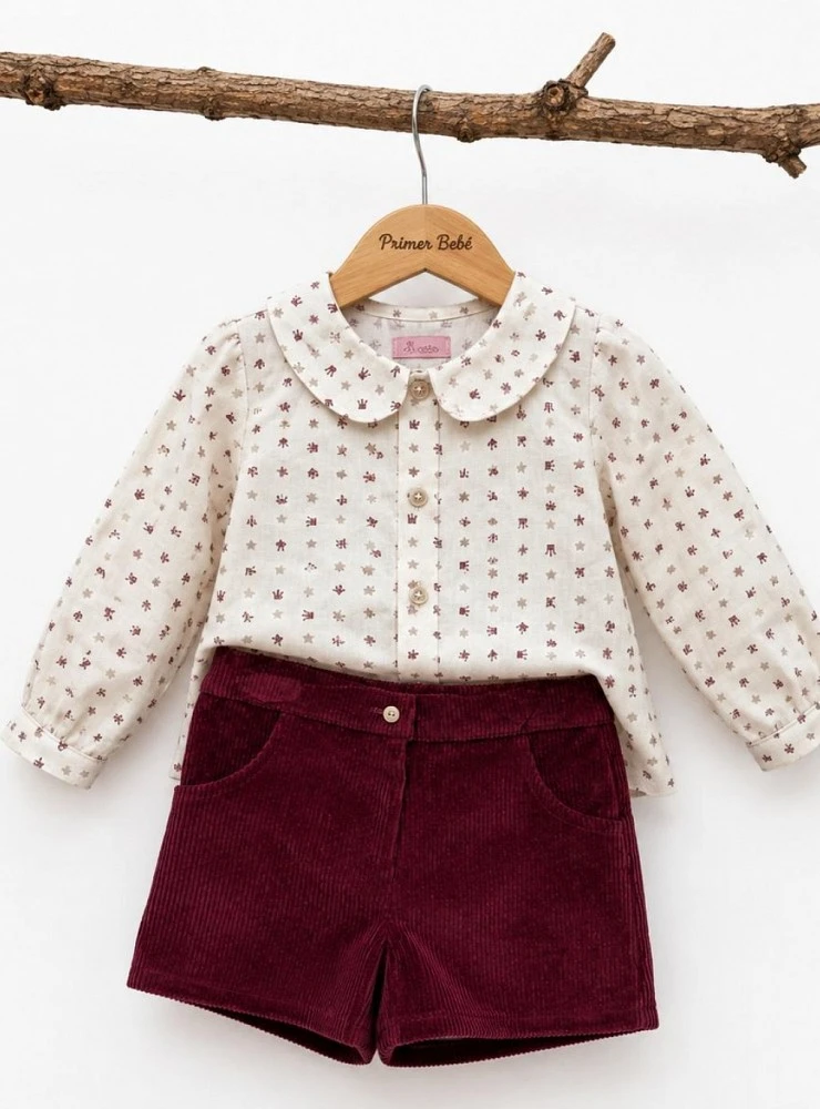 Three-piece burgundy children's outfit – Eva Castro