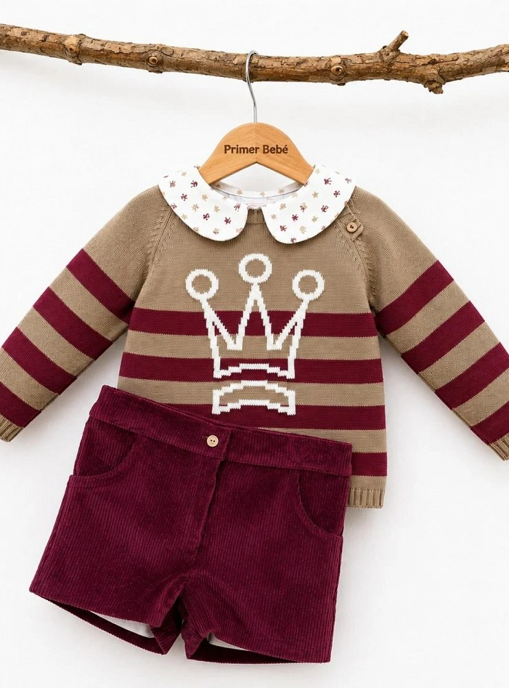Three-piece burgundy children's outfit – Eva Castro