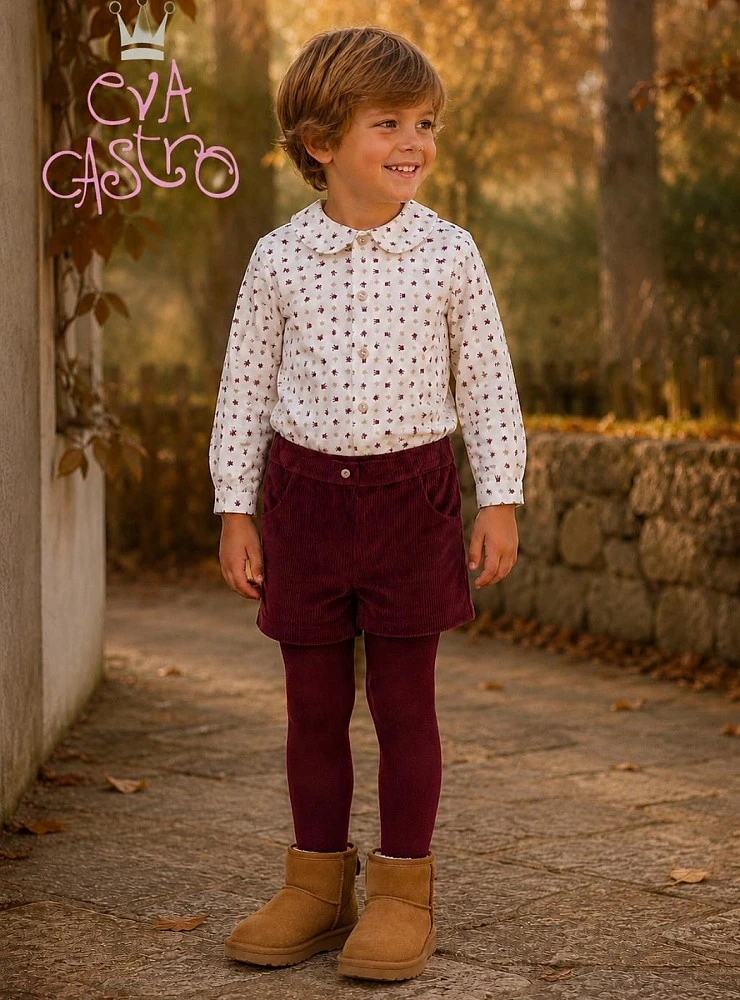 Three-piece burgundy children's outfit – Eva Castro