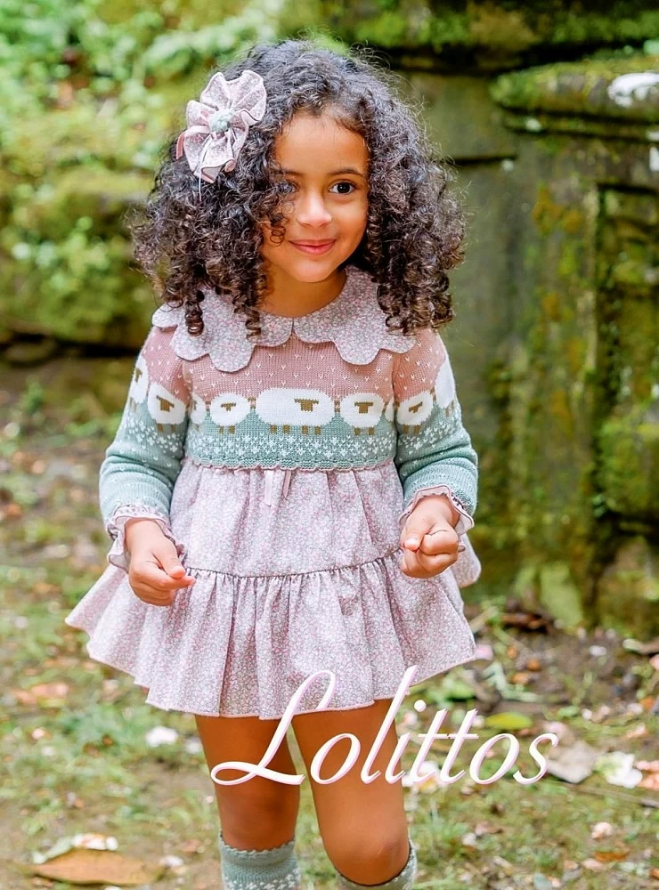 Three-piece set for girls from the Lolittos Borreguito collection