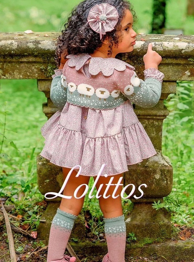Three-piece set for girls from the Lolittos Borreguito collection