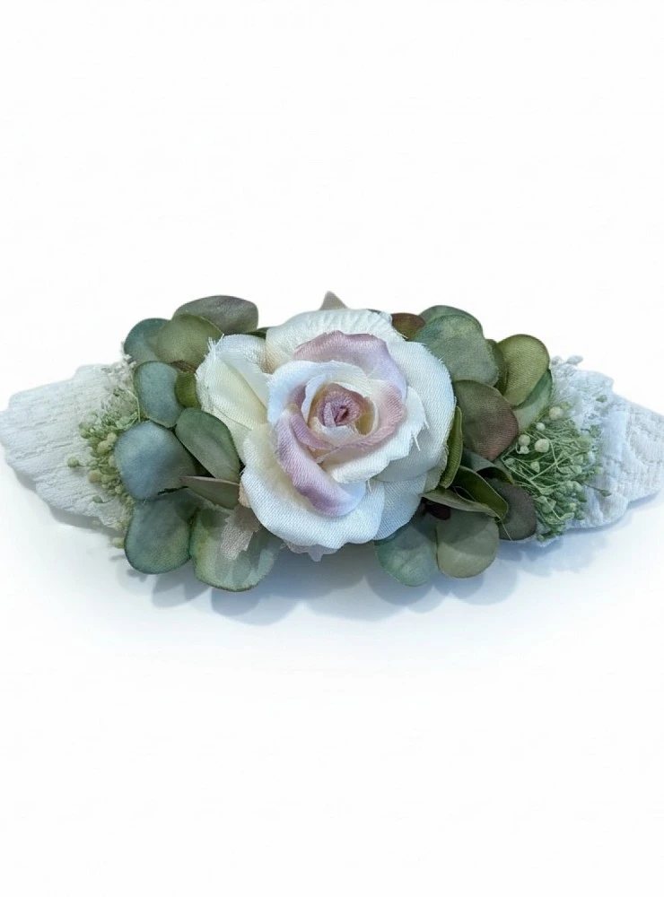 Tocado pinza en flores. Dos colores