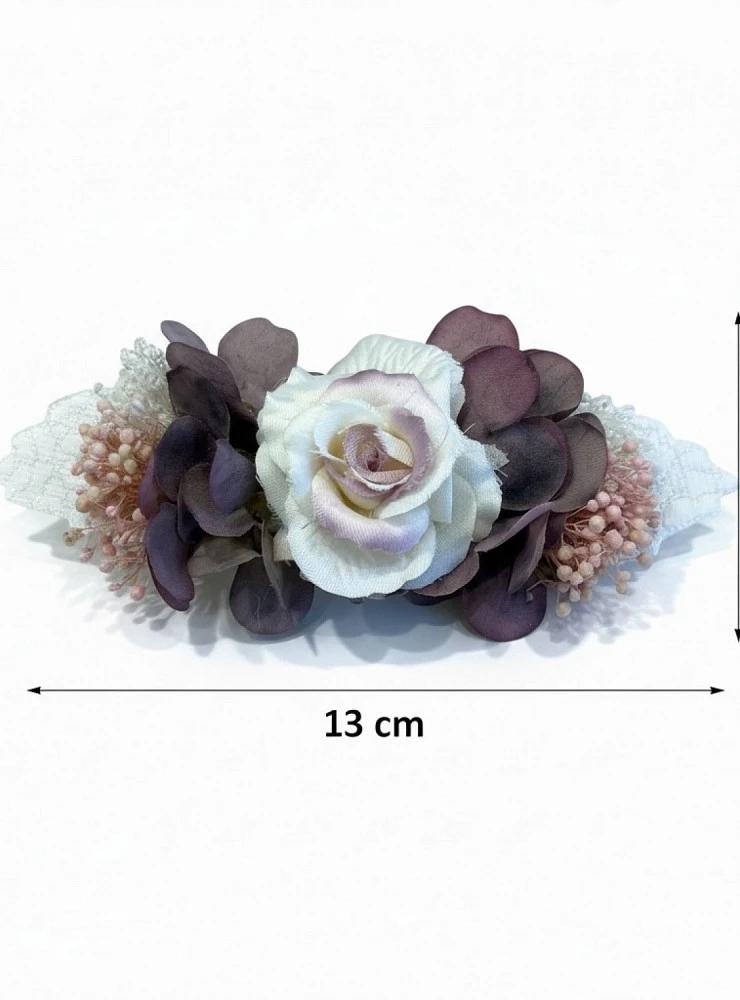 Tocado pinza en flores. Dos colores