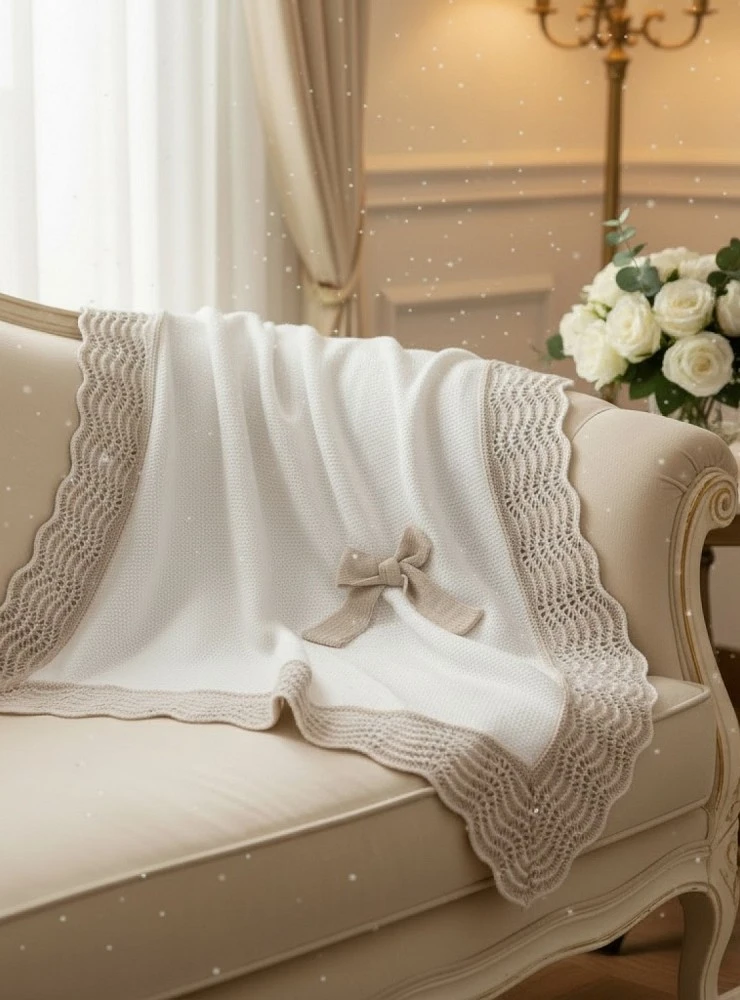 Toquilla unisex blanco y camel