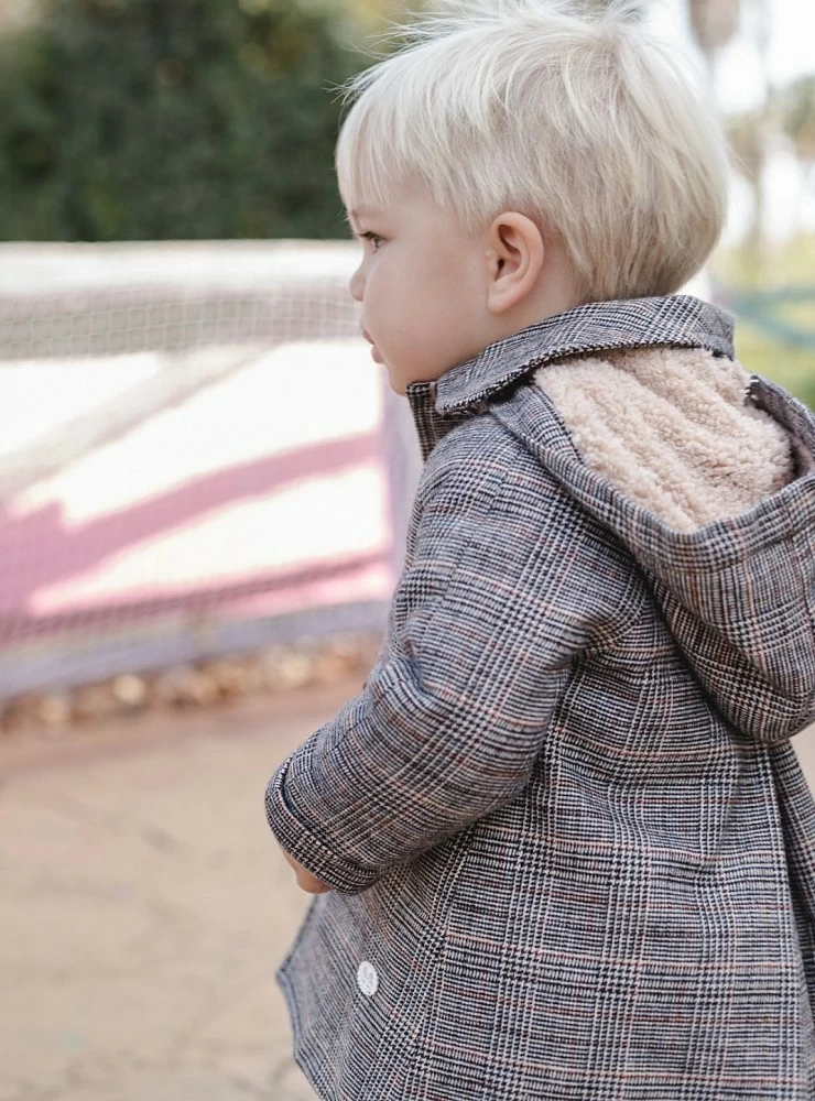 Trenka-style coat for boys London collection by José Varon