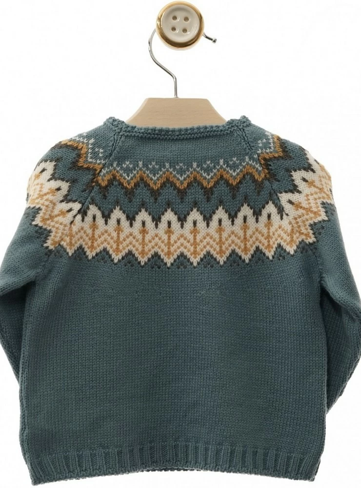 Turquoise knit sweater for boy